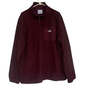 Bassdash Fleece Jacket Mens 3XL Maroon Full Zip Outdoor Fishing Hiking Warm
